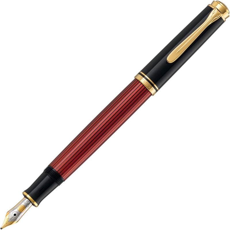 Pelikan قلم حبر سائل بيليكان سوفرين M600 مع رأس عريض باللون الأسود/الأحمر - Image 1